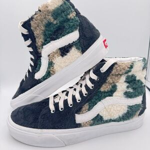 Vans unisex sk-8 Hi camo print sherpa black high top sneakers shoes men’s 7.5